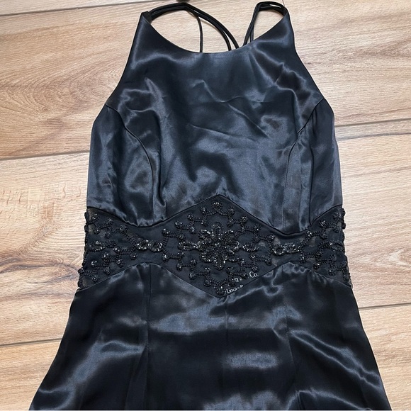 Vintage 90s Whimsigoth Prom Formal Dress Cut Out Mesh See Though Sheer Design - Picture 5 of 5